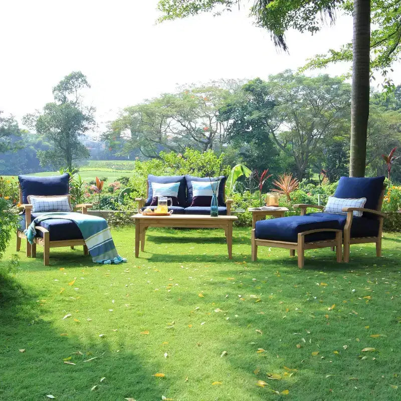 Sonoma Lane Amherst Teak Outdoor Lounge Chair With Zippered Cushions