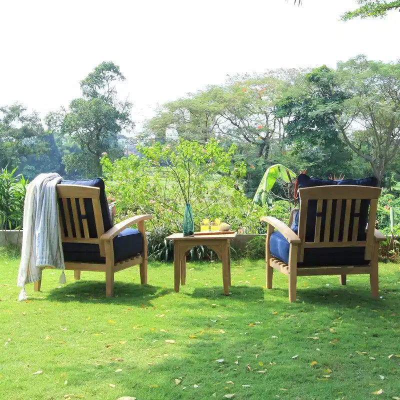 Sonoma Lane Amherst Teak Outdoor Lounge Chair With Zippered Cushions