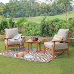 Sonoma Lane Amherst Teak Outdoor Lounge Chair With Zippered Cushions