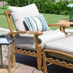 Sonoma Lane Amherst Teak Outdoor Lounge Chair With Zippered Cushions