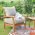 Sonoma Lane Amherst Teak Outdoor Lounge Chair With Zippered Cushions