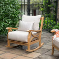 Sonoma Lane Alamo Teak Outdoor Rocking Chair with Zippered Cushion and Frame