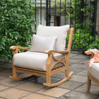Sonoma Lane Alamo Teak Outdoor Rocking Chair with Zippered Cushion and Frame