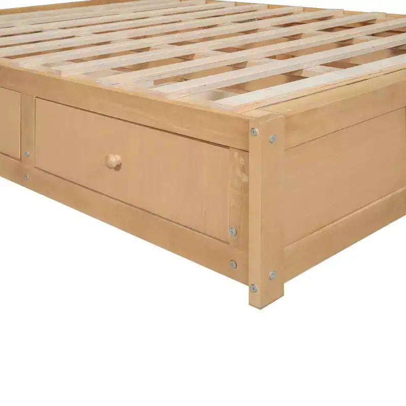 Wood Platform Bed with Underneath Storage and 2 Drawers-ModernLuxe