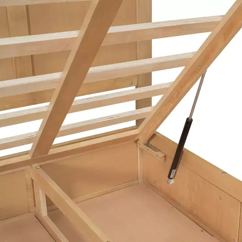 Wood Platform Bed with Underneath Storage and 2 Drawers-ModernLuxe