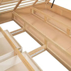 Wood Platform Bed with Underneath Storage and 2 Drawers-ModernLuxe