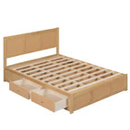 Wood Platform Bed with Underneath Storage and 2 Drawers-ModernLuxe