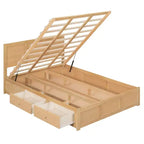 Wood Platform Bed with Underneath Storage and 2 Drawers-ModernLuxe