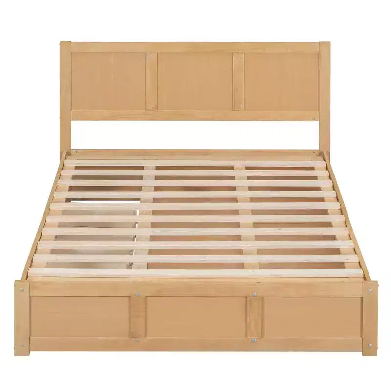 Wood Platform Bed with Underneath Storage and 2 Drawers-ModernLuxe