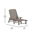Emma and Oliver Set of 2 Poly Resin Adjustable Adirondack Lounger with Swivel Cup Holder for Indoor/Outdoor Use