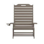 Emma and Oliver Set of 2 Poly Resin Adjustable Adirondack Lounger with Swivel Cup Holder for Indoor/Outdoor Use