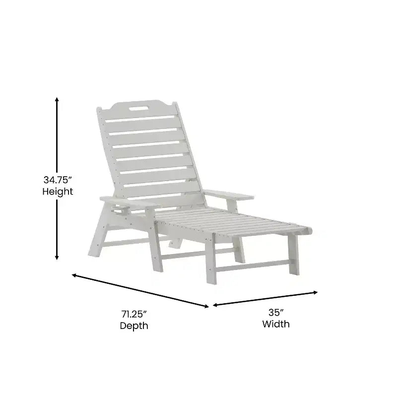 Emma and Oliver Set of 2 Poly Resin Adjustable Adirondack Lounger with Swivel Cup Holder for Indoor/Outdoor Use
