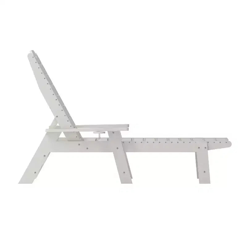Emma and Oliver Set of 2 Poly Resin Adjustable Adirondack Lounger with Swivel Cup Holder for Indoor/Outdoor Use