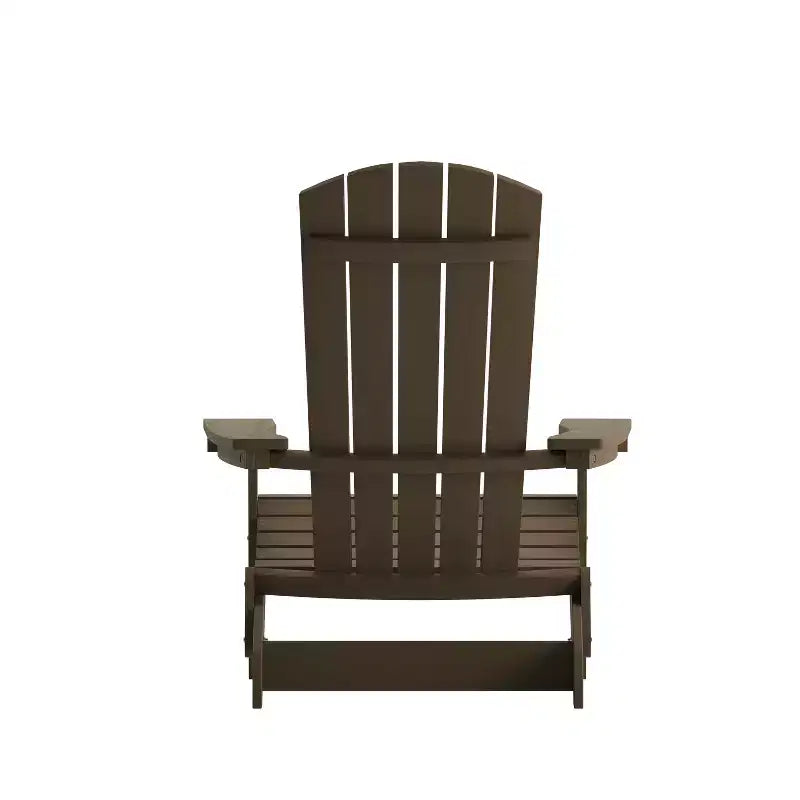 Emma and Oliver Set of 2 Indoor/Outdoor Poly Resin Folding Adirondack Chairs, All-Weather Chairs for Porch, Patio, or Sunroom