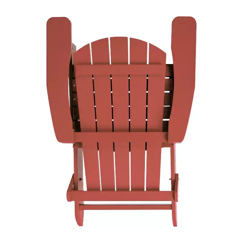 Emma and Oliver Set of 2 Indoor/Outdoor Poly Resin Folding Adirondack Chairs, All-Weather Chairs for Porch, Patio, or Sunroom