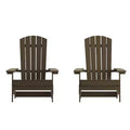 Emma and Oliver Set of 2 Indoor/Outdoor Poly Resin Folding Adirondack Chairs, All-Weather Chairs for Porch, Patio, or Sunroom