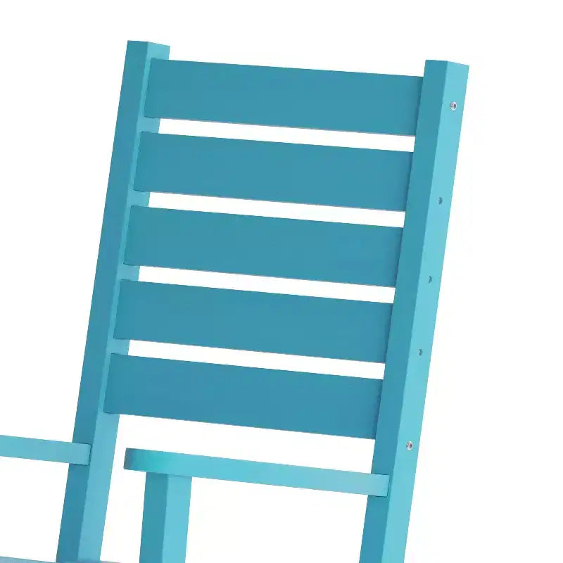 Emma and Oliver Set of 2 Contemporary Rocking Chairs, All-Weather HDPE Indoor/Outdoor Rockers