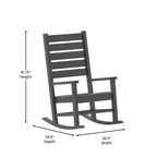 Emma and Oliver Set of 2 Contemporary Rocking Chairs, All-Weather HDPE Indoor/Outdoor Rockers