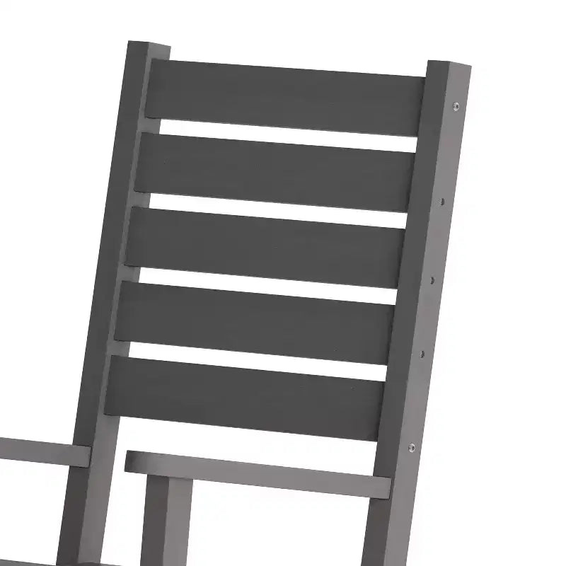 Emma and Oliver Set of 2 Contemporary Rocking Chairs, All-Weather HDPE Indoor/Outdoor Rockers