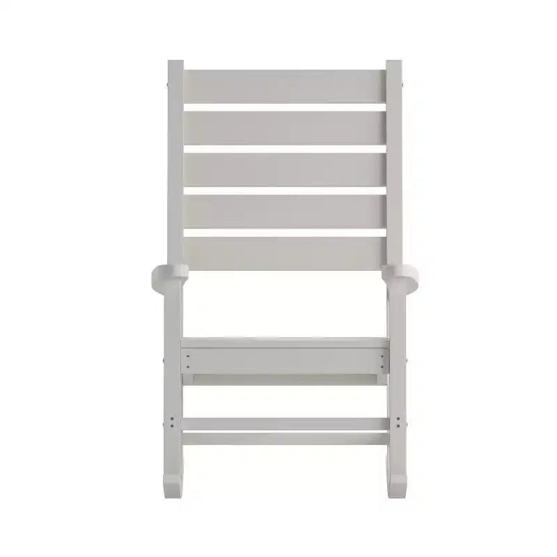 Emma and Oliver Set of 2 Contemporary Rocking Chairs, All-Weather HDPE Indoor/Outdoor Rockers
