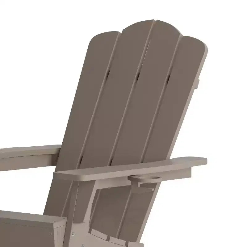 Set di 4 sedie Adirondack Emma e Oliver con portabicchieri, sedie Adirondack in HDPE resistenti alle intemperie