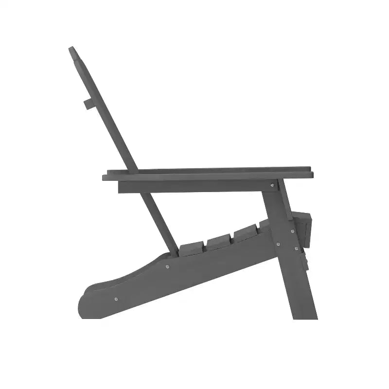 Set di 4 sedie Adirondack Emma e Oliver con portabicchieri, sedie Adirondack in HDPE resistenti alle intemperie
