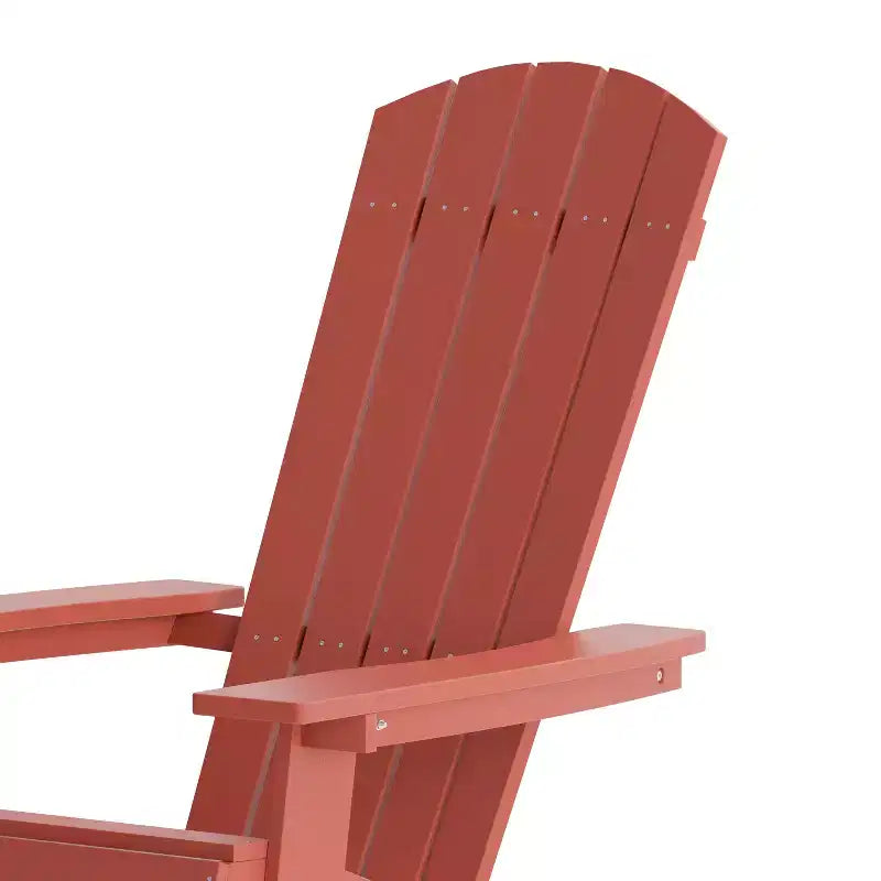 Emma and Oliver Set of 4 Indoor/Outdoor Poly Resin Folding Adirondack Chairs, All-Weather Chairs for Porch, Patio, or Sunroom