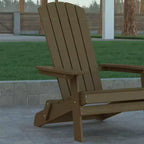 Emma and Oliver Set of 4 Indoor/Outdoor Poly Resin Folding Adirondack Chairs, All-Weather Chairs for Porch, Patio, or Sunroom