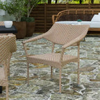 Merrick Lane Fade and Weather Resistant Modern PE Rattan Patio Dining Chair with Reinforced Steel Frame