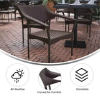 Merrick Lane Fade and Weather Resistant Modern PE Rattan Patio Dining Chair with Reinforced Steel Frame