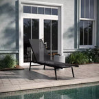 Chaise longue da giardino regolabile in 5 posizioni Emma e Oliver Textilene e struttura in metallo