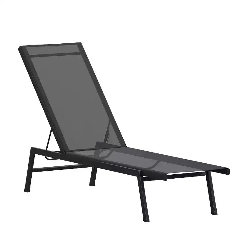 Chaise longue da giardino regolabile in 5 posizioni Emma e Oliver Textilene e struttura in metallo