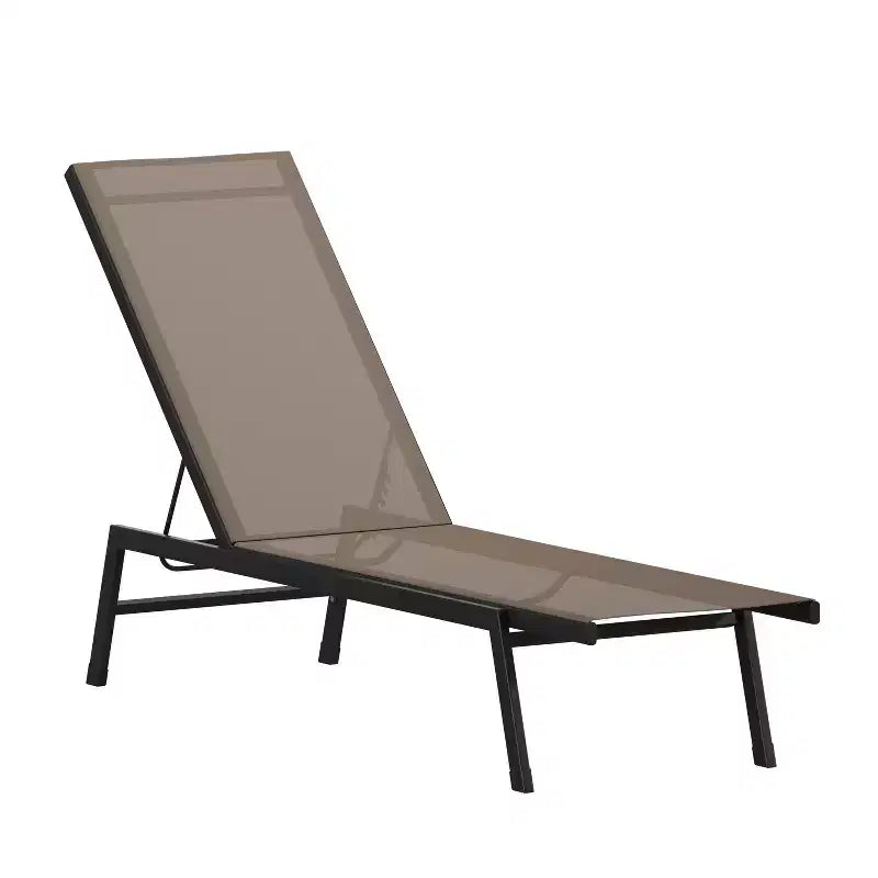 Chaise longue da giardino regolabile in 5 posizioni Emma e Oliver Textilene e struttura in metallo