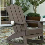 Merrick Lane Adirondack Chair with Cup Holder and Pull Out Ottoman, All-Weather HDPE Indoor/Outdoor Lounge Chair