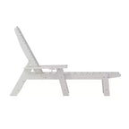 Emma and Oliver Poly Resin Adjustable Adirondack Lounger with Swivel Cup Holder for Indoor/Outdoor Use