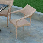Sedie da pranzo Emma and Oliver da patio per tutte le stagioni, in rattan PE resistente allo sbiadimento e alle intemperie e struttura rinforzata in acciaio