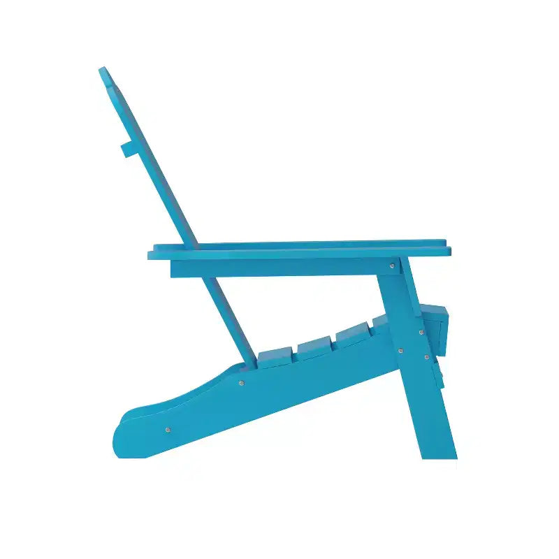 Merrick Lane Adirondack Chair with Cup Holder, Weather Resistant HDPE Adirondack Chair