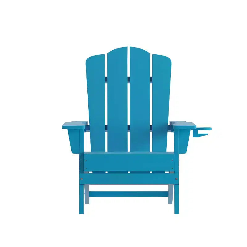 Merrick Lane Adirondack Chair with Cup Holder, Weather Resistant HDPE Adirondack Chair