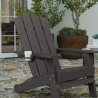 Merrick Lane Adirondack Chair with Cup Holder, Weather Resistant HDPE Adirondack Chair