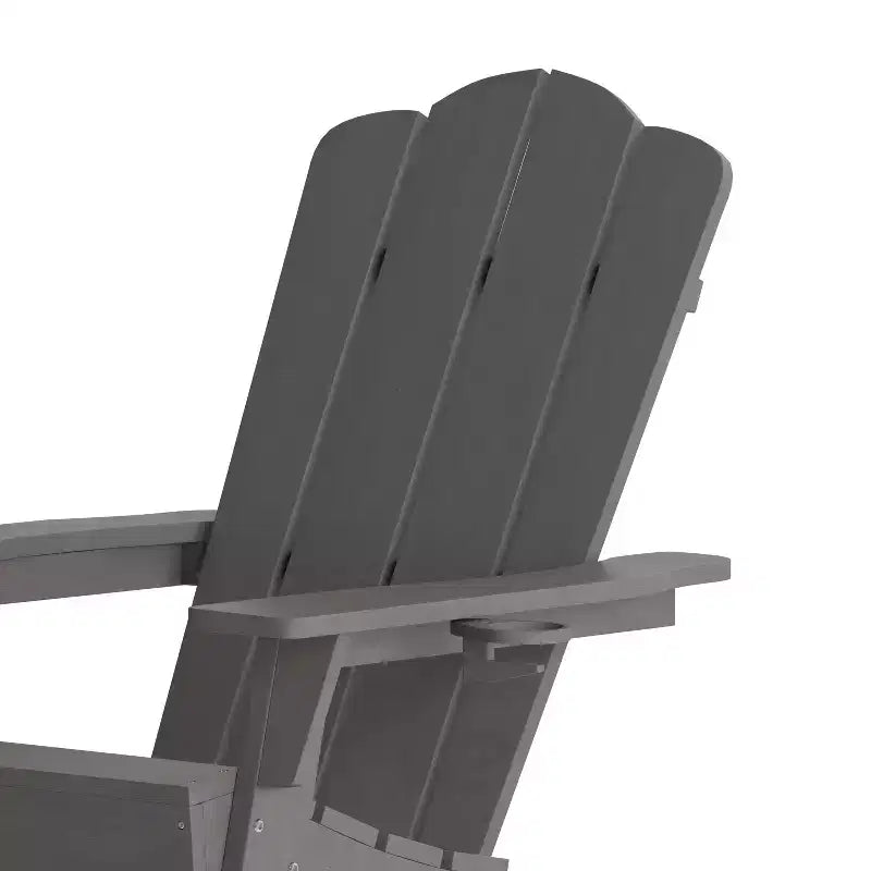 Merrick Lane Adirondack Chair with Cup Holder, Weather Resistant HDPE Adirondack Chair