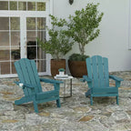 Merrick Lane Adirondack Chair with Cup Holder, Weather Resistant HDPE Adirondack Chair