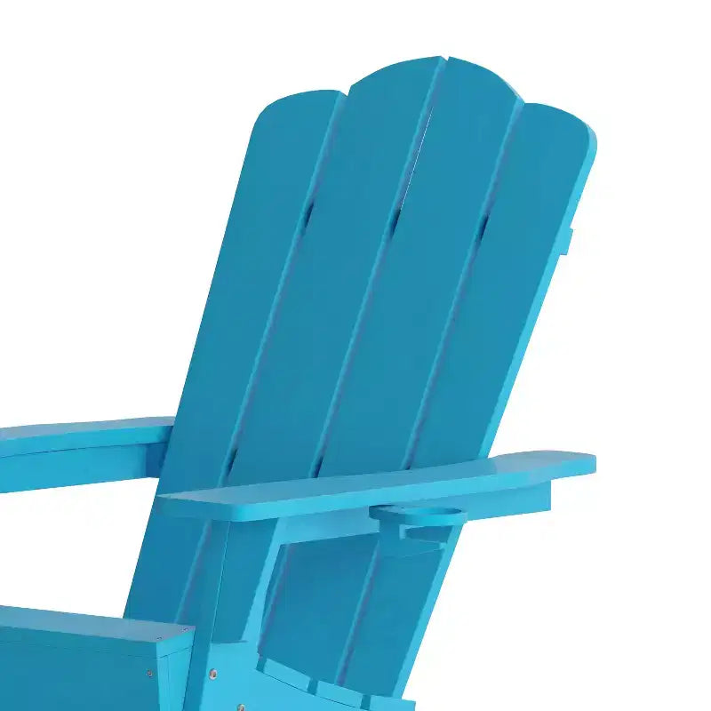 Merrick Lane Adirondack Chair with Cup Holder, Weather Resistant HDPE Adirondack Chair