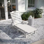 Sdraio regolabile Adirondack Merrick Lane Gaylord con portabicchieri - Sedia a sdraio in HDPE per interni/esterni resistente a tutte le stagioni