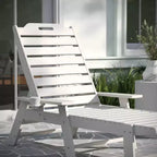 Sdraio regolabile Adirondack Merrick Lane Gaylord con portabicchieri - Sedia a sdraio in HDPE per interni/esterni resistente a tutte le stagioni