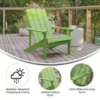 Merrick Lane All-Weather Poly Resin Wood Adirondack Chair