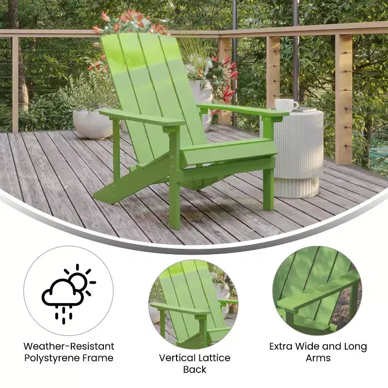 Merrick Lane All-Weather Poly Resin Wood Adirondack Chair