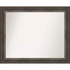 Amanti Art Alta Rustic Char Non-Beveled Bathroom Wall Mirror