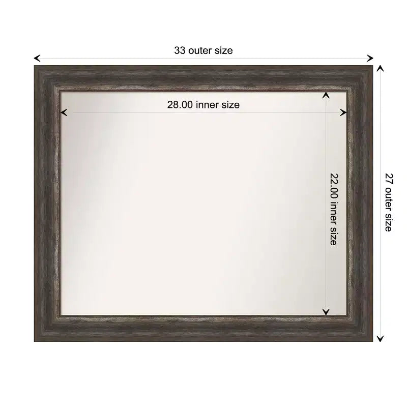 Specchio da parete per bagno Amanti Art Alta Rustic Char non smussato