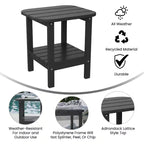 Merrick Lane 2-Tier Adirondack Side Table, All-Weather HDPE Indoor/Outdoor Accent Table