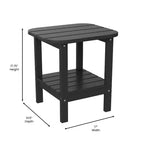 Merrick Lane 2-Tier Adirondack Side Table, All-Weather HDPE Indoor/Outdoor Accent Table